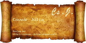 Csuvár Júlia névjegykártya
